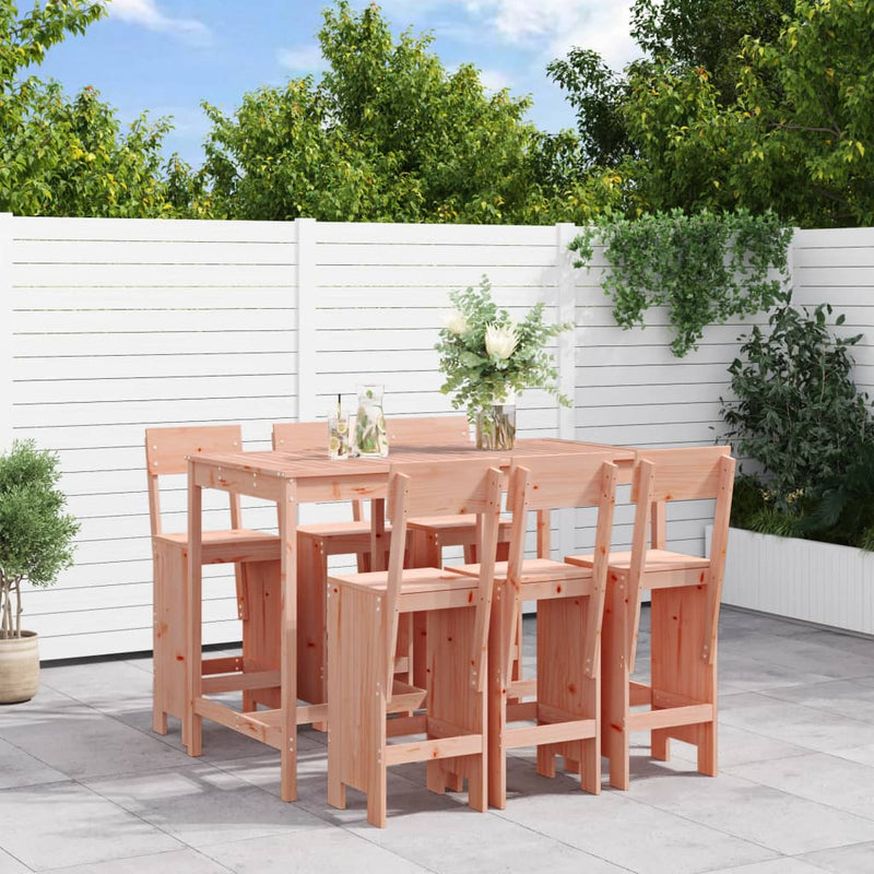 7 Piece Garden Bar Set Solid Wood Douglas