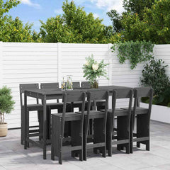 9 Piece Garden Bar Set Solid Wood Pine Grey pine