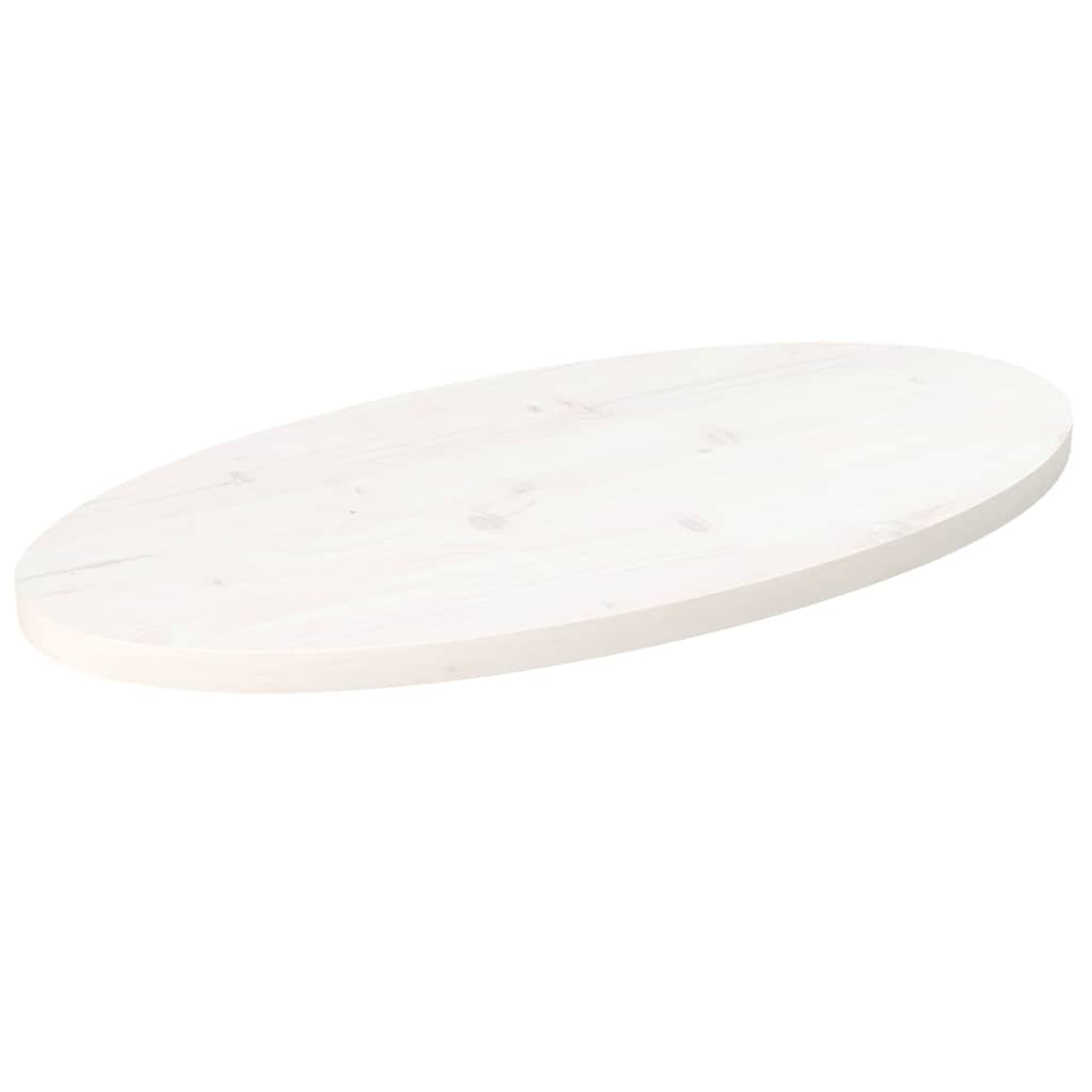 vidaXL Table Top White 70x35x2.5 cm Solid Wood Pine Oval 1