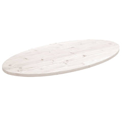 vidaXL Table Top White 100x50x2.5 cm Solid Wood Pine Oval 1