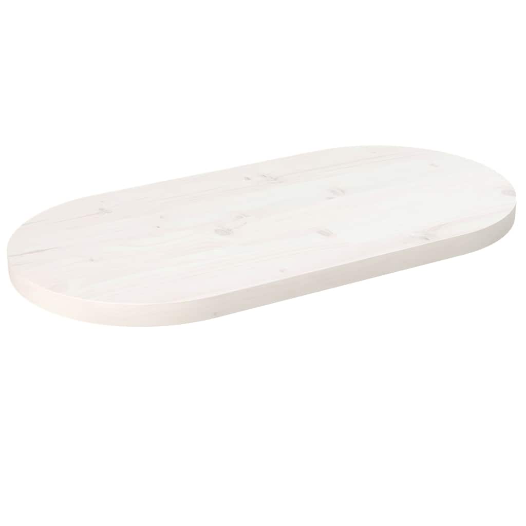 vidaXL Table Top White 80x40x2.5 cm Solid Wood Pine Oval 1