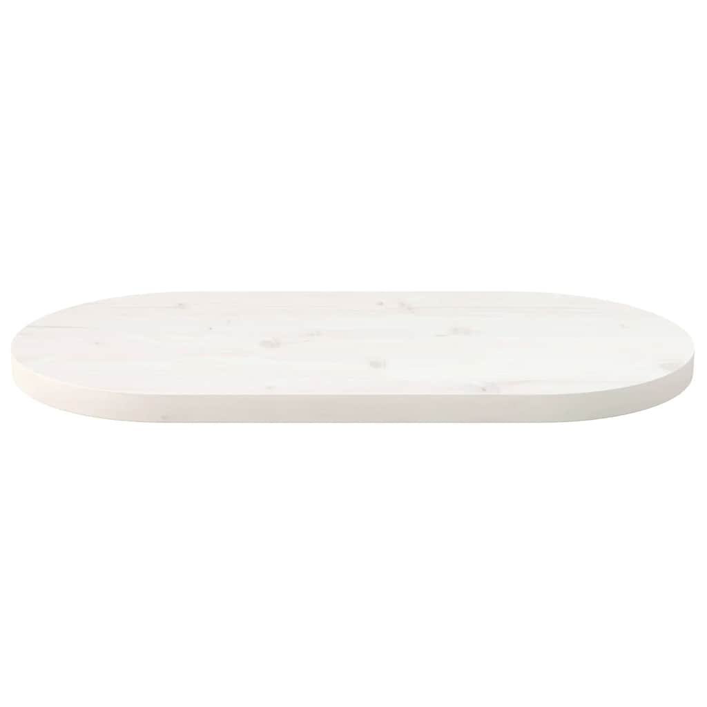 vidaXL Table Top White 80x40x2.5 cm Solid Wood Pine Oval 3