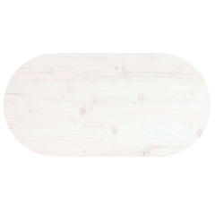 vidaXL Table Top White 80x40x2.5 cm Solid Wood Pine Oval 5