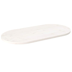vidaXL Table Top White 90x45x2.5 cm Solid Wood Pine Oval 1