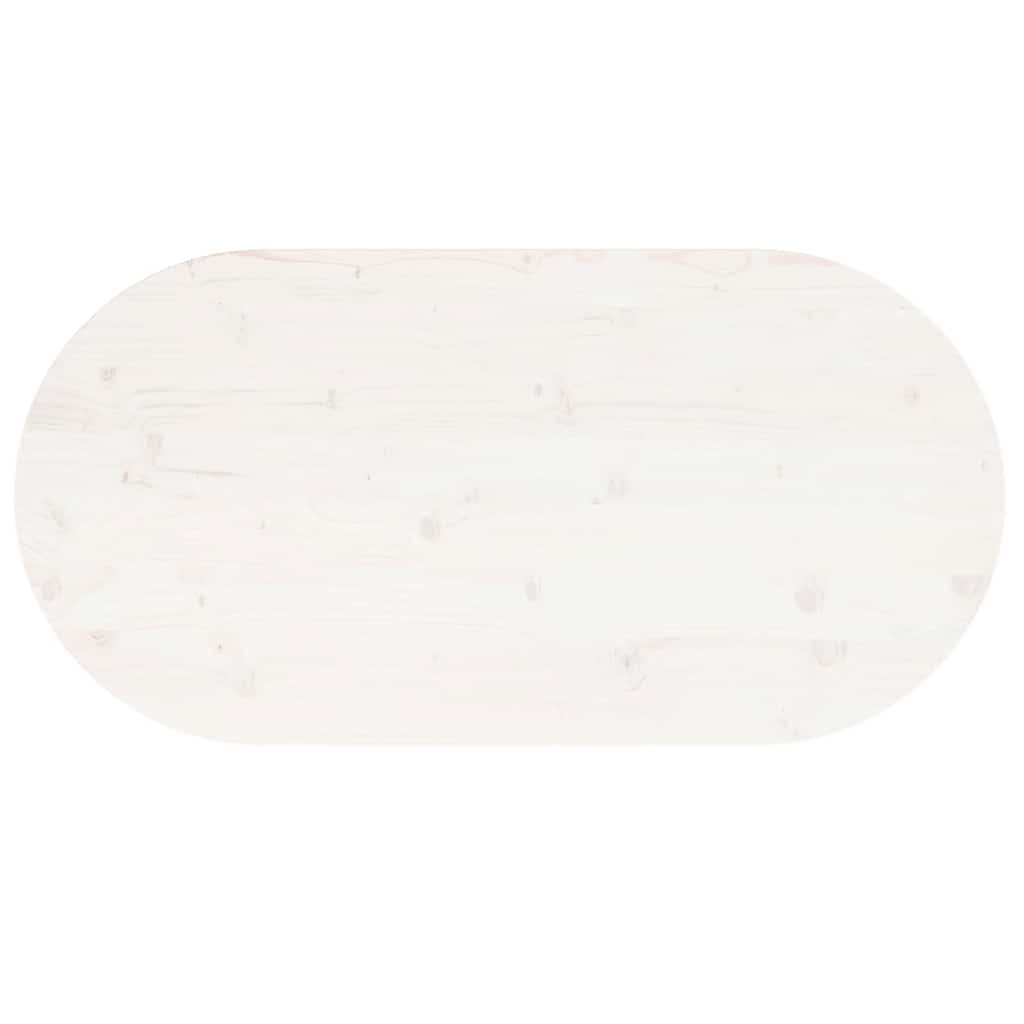 vidaXL Table Top White 90x45x2.5 cm Solid Wood Pine Oval 5