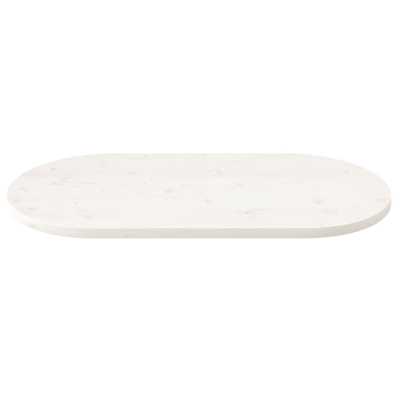 Table Top White 110x55x2.5 cm Solid Wood Pine Oval