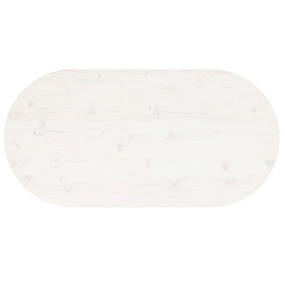 Table Top White 110x55x2.5 cm Solid Wood Pine Oval