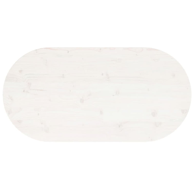 Table Top White 110x55x2.5 cm Solid Wood Pine Oval