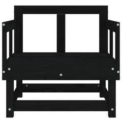 vidaXL Garden Chairs 2 pcs Black Solid Wood Pine 4