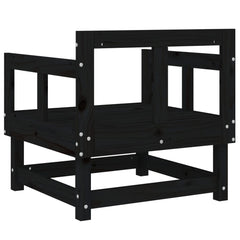 vidaXL Garden Chairs 2 pcs Black Solid Wood Pine 5