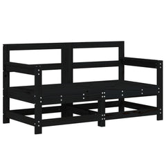 vidaXL Garden Corner Sofas 2 pcs Black Solid Wood Pine 2