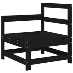 vidaXL Garden Corner Sofas 2 pcs Black Solid Wood Pine 3