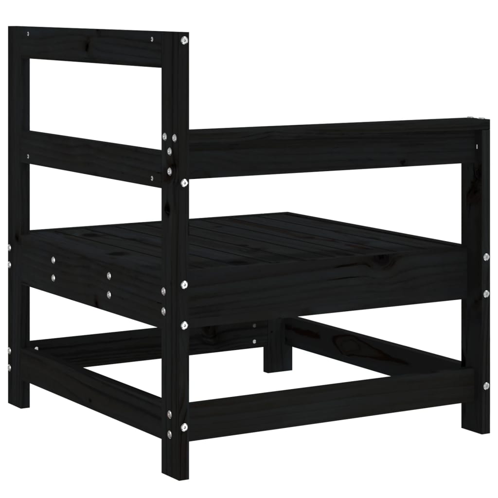 vidaXL Garden Corner Sofas 2 pcs Black Solid Wood Pine 5