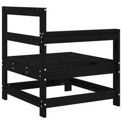 vidaXL Garden Corner Sofas 2 pcs Black Solid Wood Pine 5