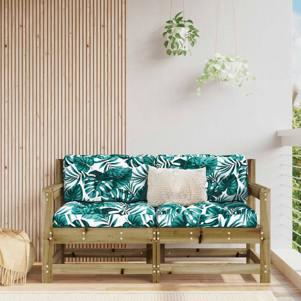 3 Piece Garden Lounge Set Impregnated Wood Pine Impregnated Pinewood Loveseat with armrests
