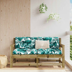 3 Piece Garden Lounge Set Impregnated Wood Pine Impregnated Pinewood Loveseat with armrests