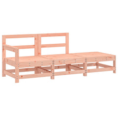 3 Piece Garden Lounge Set Solid Wood Douglas Douglas Wood 2-seater sofa with footstool