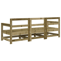 3 Piece Garden Lounge Set Impregnated Wood Pine Impregnated Pinewood 3-seater sofa