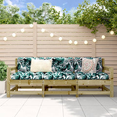 3 Piece Garden Lounge Set Impregnated Wood Pine Impregnated Pinewood 3-seater sofa