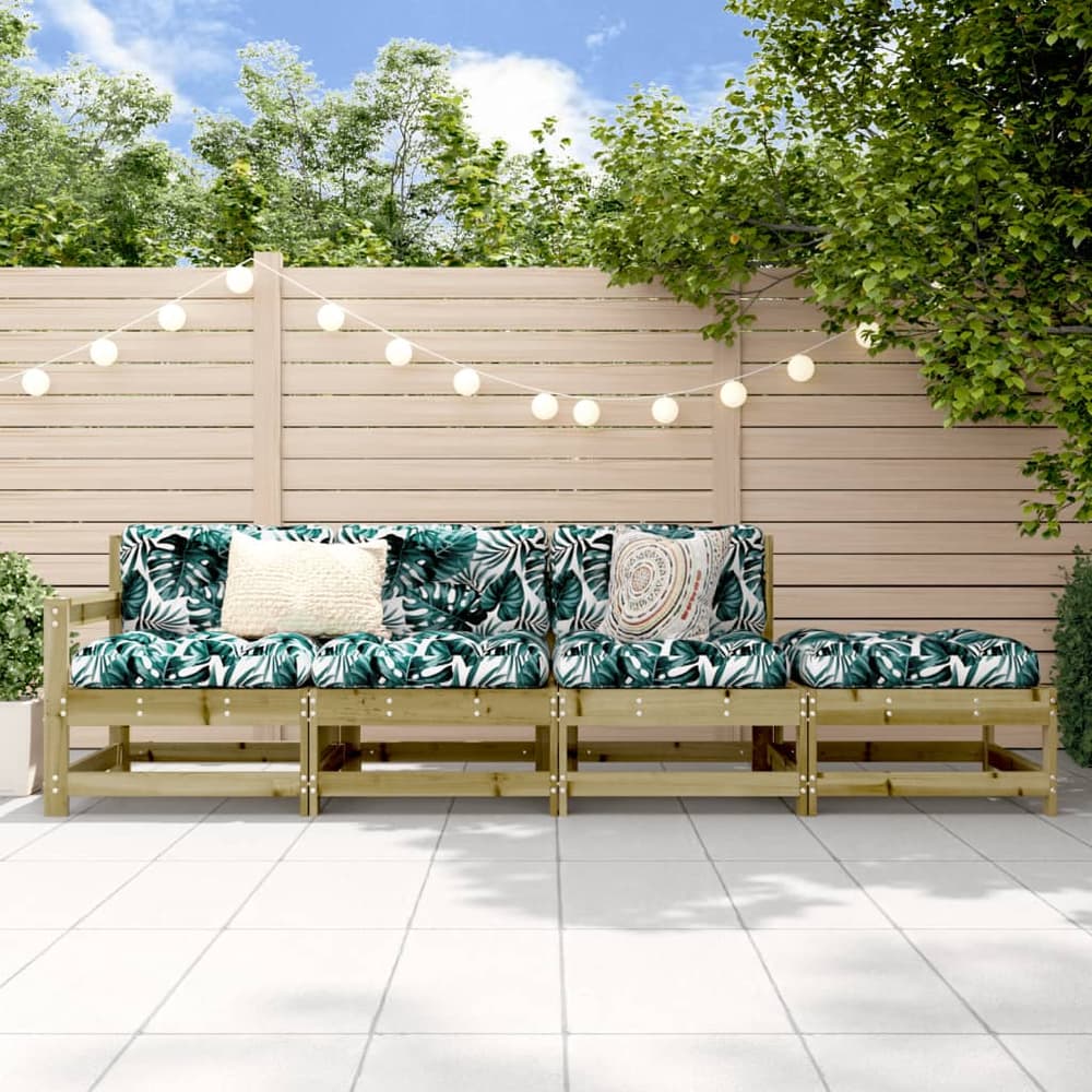 3 Piece Garden Lounge Set Impregnated Wood Pine Impregnated Pinewood 3-seater sofa with footstool