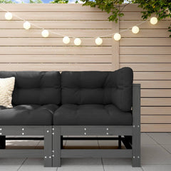 Garden Solid Wood Pine Corner Sofa Grey pine