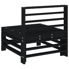 vidaXL Garden Middle Sofa Black Solid Wood Pine 4