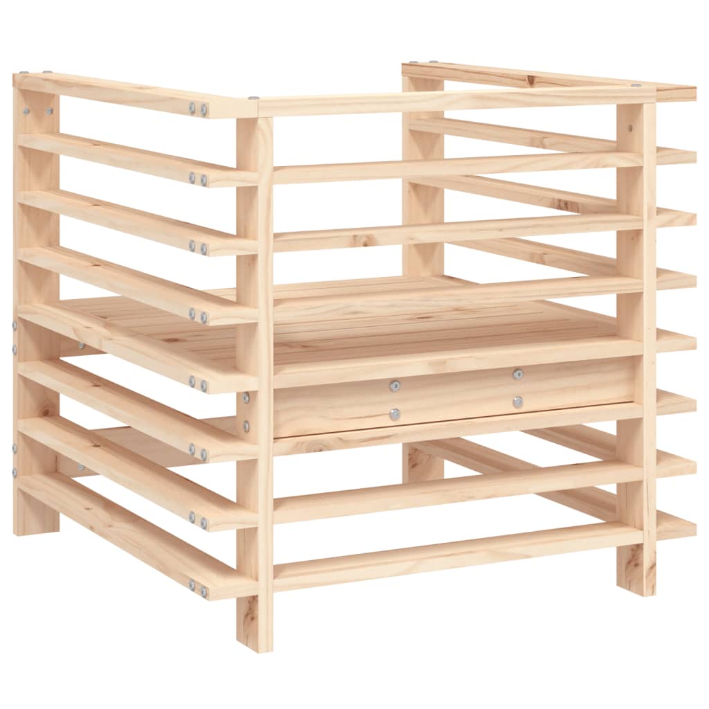 Garden Chairs 2 pcs Solid Wood Pine Armchair (2 pcs) Natural pine