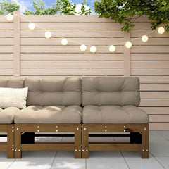 Garden Middle Sofas 2 pcs Solid Wood Pine Middle Sofa (2 pcs) Honey brown pine