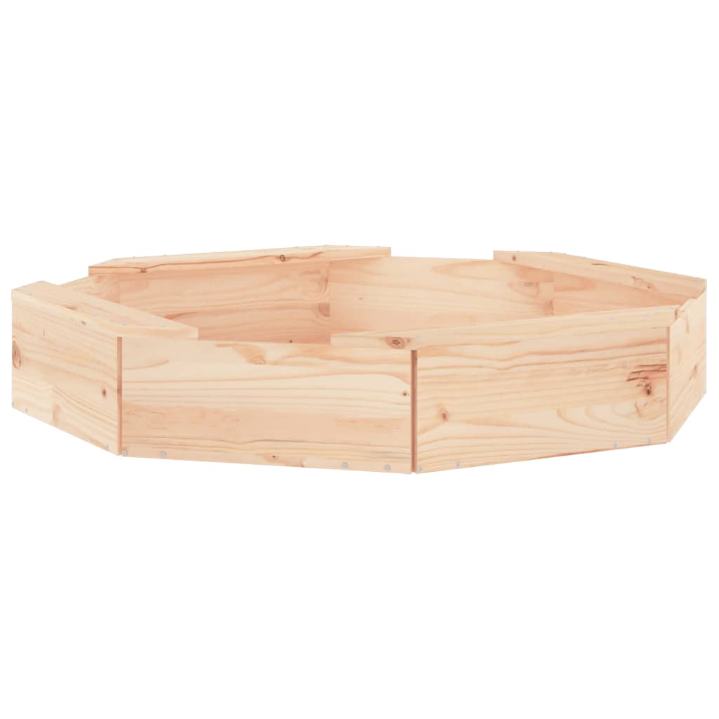 vidaXL Sandbox with Seats Octagon Solid Wood Pine 2