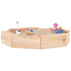 vidaXL Sandbox with Seats Octagon Solid Wood Pine 3