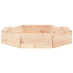 vidaXL Sandbox with Seats Octagon Solid Wood Pine 5