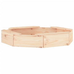 vidaXL Sandbox with Seats Octagon Solid Wood Pine 6