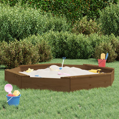 vidaXL Sandbox with Seats Honey Brown Octagon Solid Wood Pine