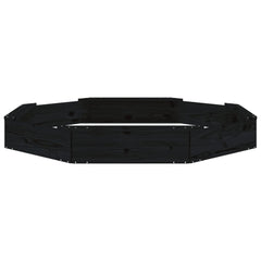 vidaXL Sandbox with Seats Black Octagon Solid Wood Pine 5