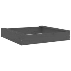 vidaXL Sandbox with Seats Grey Square Solid Wood Pine 2