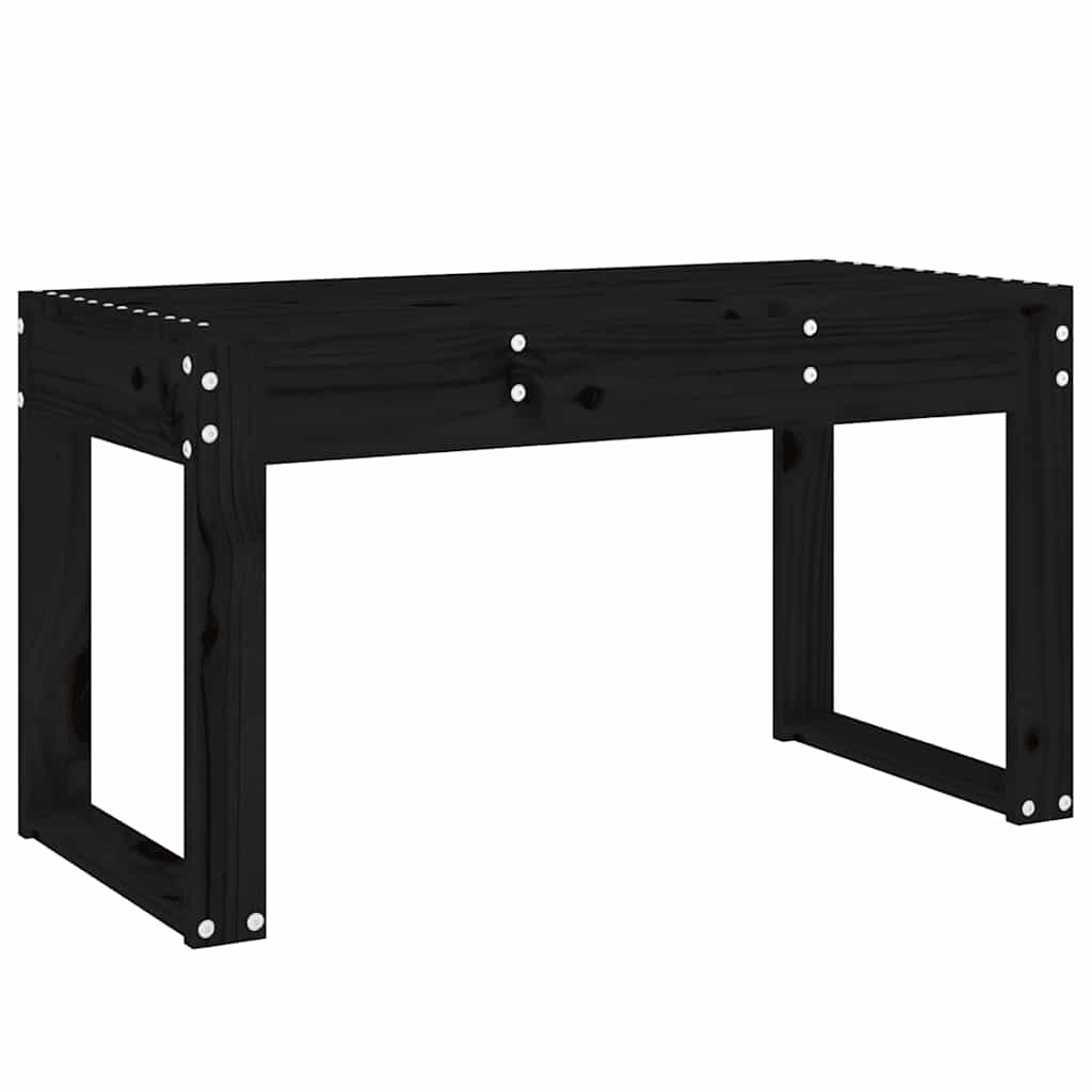 vidaXL Garden Bench Black 80x38x45 cm Solid Wood Pine 2