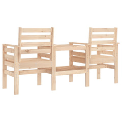 vidaXL Garden Bench with Table 2-Seater Solid Wood Pine 5