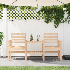 vidaXL Garden Bench with Table 2-Seater Solid Wood Pine 1