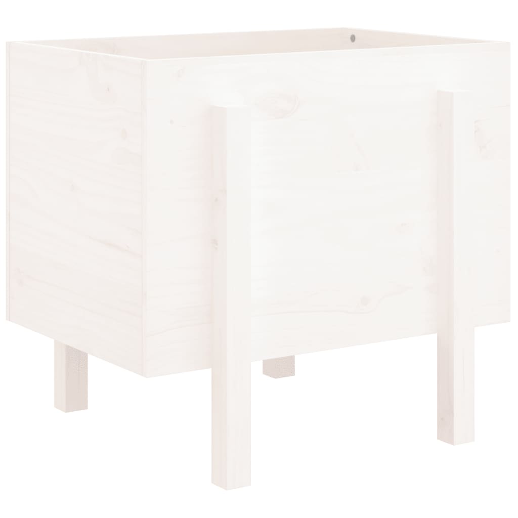 vidaXL Garden Planter White 62x50x57 cm Solid Wood Pine 2