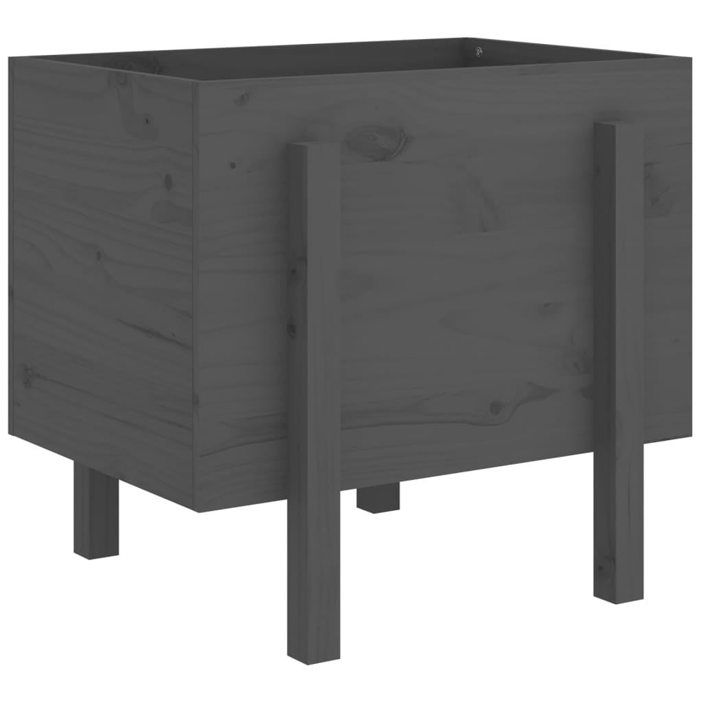 vidaXL Garden Planter Grey 62x50x57 cm Solid Wood Pine 2
