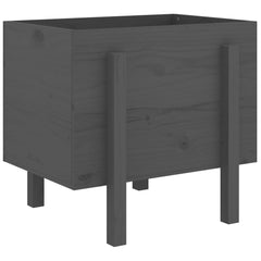 vidaXL Garden Planter Grey 62x50x57 cm Solid Wood Pine 6