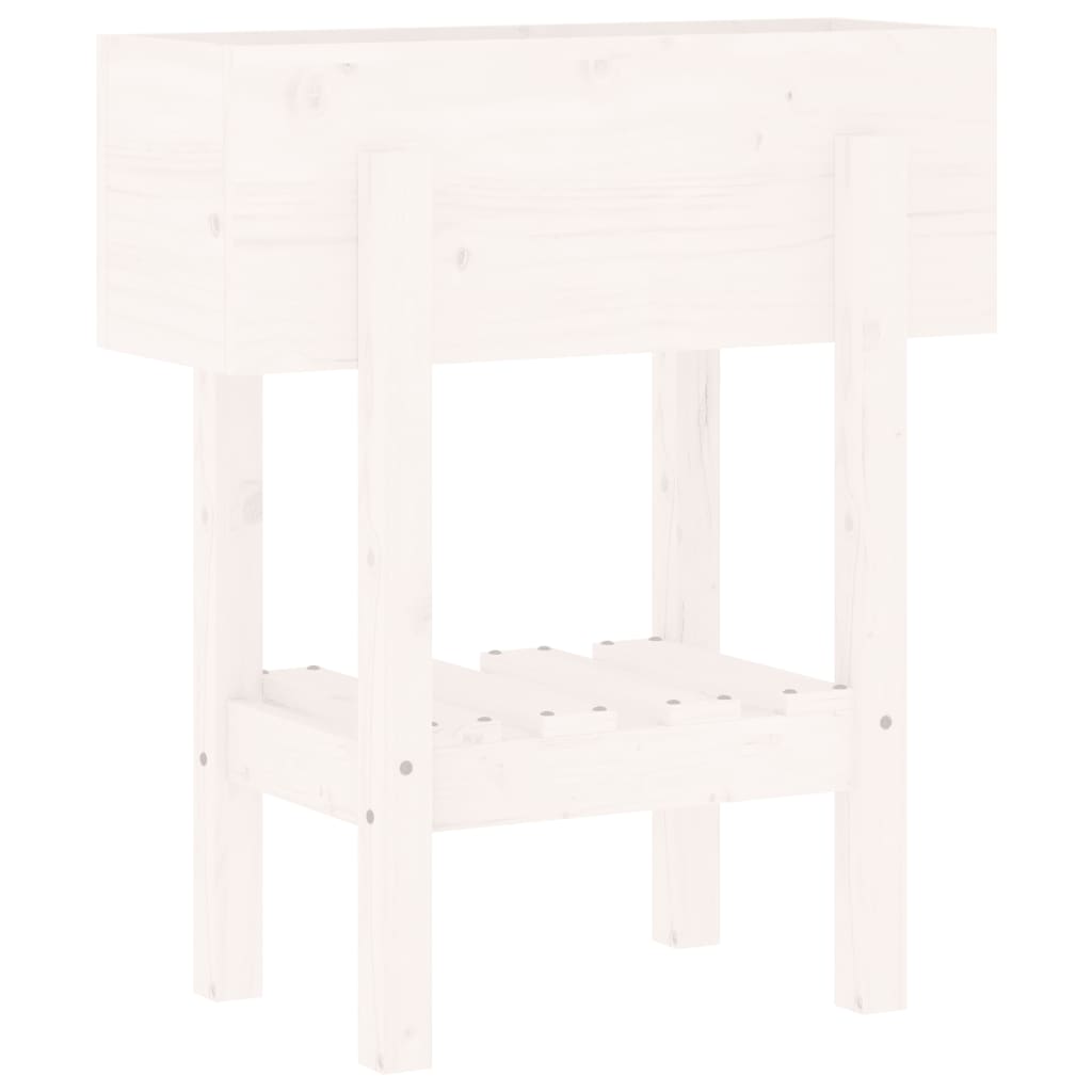 vidaXL Garden Planter White 62x30x69 cm Solid Wood Pine 2