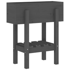 vidaXL Garden Planter Grey 62x30x69 cm Solid Wood Pine 4