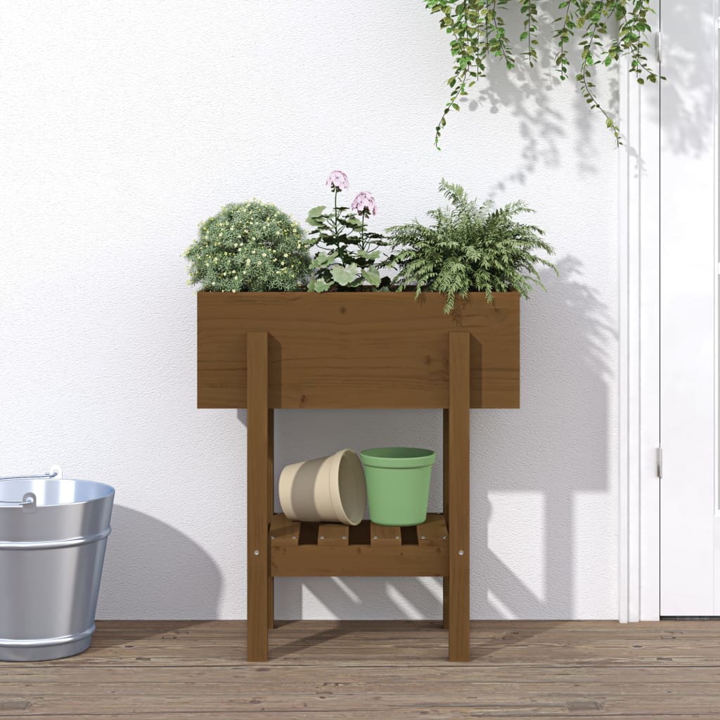 vidaXL Garden Planter Honey Brown 62x30x69 cm Solid Wood Pine 1