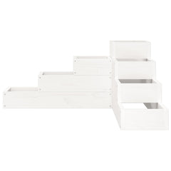 vidaXL Garden Planter 4-Tier 80.5x79x36 cm White Solid Wood Pine 4
