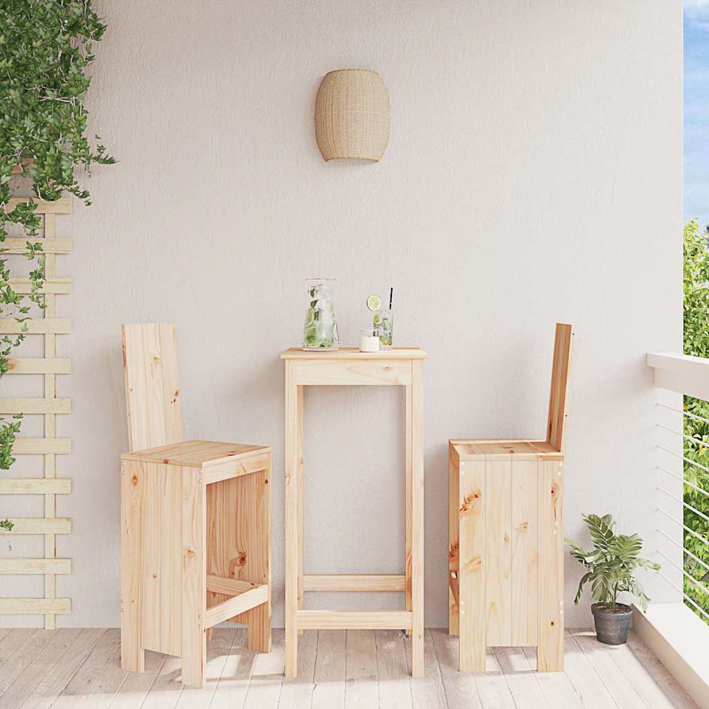 vidaXL Bar Stools 2 pcs Solid Wood Pine