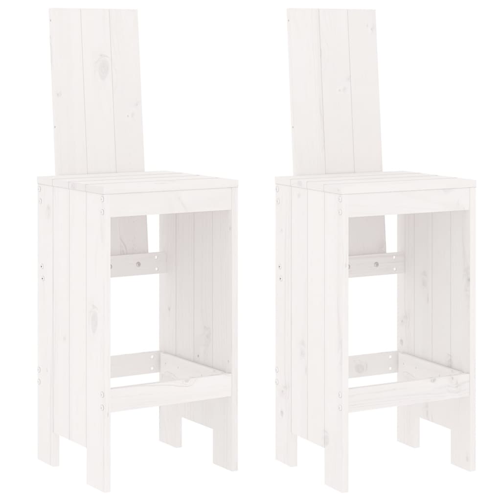 Bar Stools 2 pcs Solid Wood Pine White pine 120 cm 42 cm