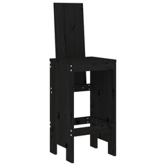vidaXL Bar Stools 2 pcs Black 40x42x120 cm Solid Wood Pine 3