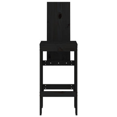 vidaXL Bar Stools 2 pcs Black 40x42x120 cm Solid Wood Pine 4
