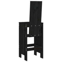 vidaXL Bar Stools 2 pcs Black 40x42x120 cm Solid Wood Pine 6